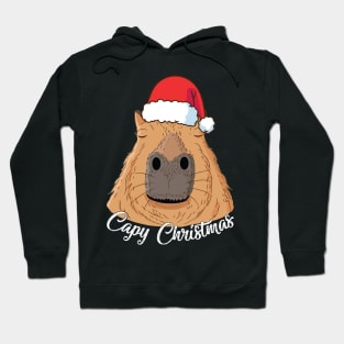 Capy or Huppy Christmas Capybara Holidays Santa Design Hoodie